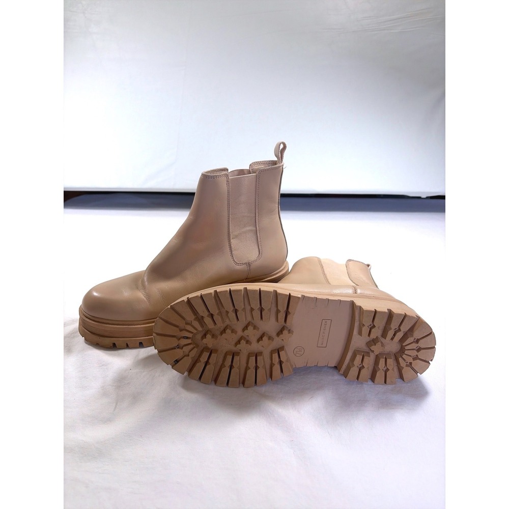 Marc Fisher Padda Tan Leather Lug Sole Chelsea Boots Ankle Size 7M - Picture 9 of 9